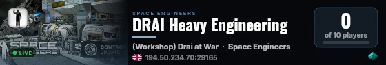 DRAI Heavy Engineering live status badge