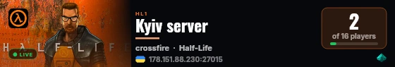 Kyiv server live status badge
