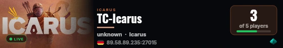 TC-Icarus live status badge