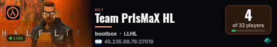 Team PrIsMaX HL live status badge