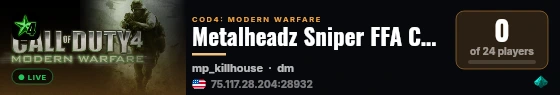 Metalheadz Sniper FFA Custom Maps live status badge
