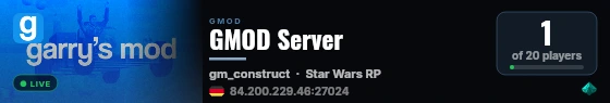 GMOD Server live status badge