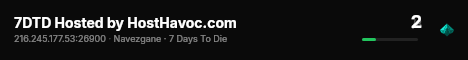 7DTD Hosted by HostHavoc.com live status badge