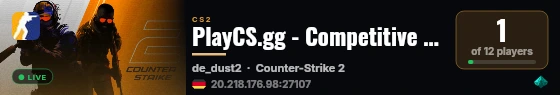 PlayCS.gg - Competitive #48 - DE live status badge
