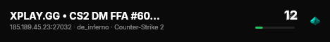 XPLAY.GG • CS2 DM FFA #60 • [SE] live status badge