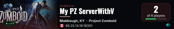 My PZ ServerWithV live status badge
