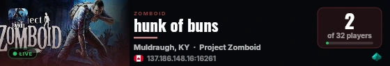 hunk of buns live status badge