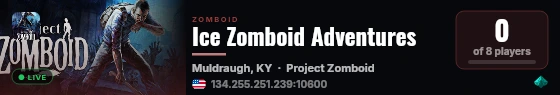 Ice Zomboid Adventures live status badge