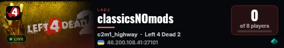 classicsNOmods live status badge