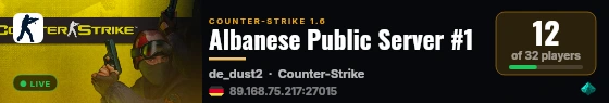 Albanese Public Server #1 live status badge