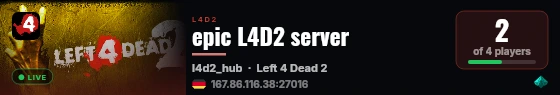 epic L4D2 server live status badge