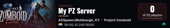 My PZ Server live status badge