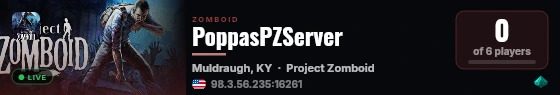 PoppasPZServer live status badge
