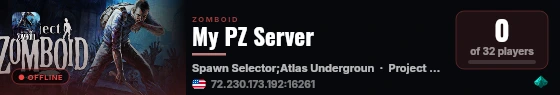 My PZ Server live status badge