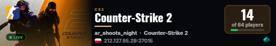Counter-Strike 2 live status badge