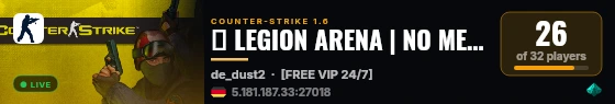 亗 LEGION ARENA | NO MERCY 亗 live status badge