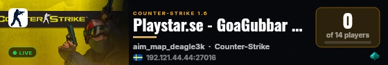 Playstar.se - GoaGubbar AIM - Bredband2 live status badge