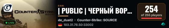 | PUBLIC | ЧЕРНЫЙ ВОРОН DUST2 live status badge