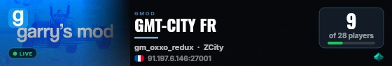GMT-CITY FR live status badge