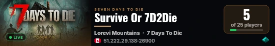 Survive Or 7D2Die live status badge