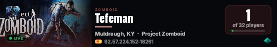 Tefeman live status badge