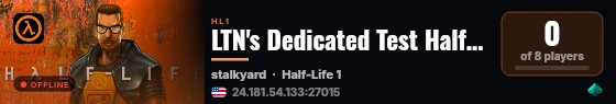 LTN's Dedicated Test Half-Life:Source DM Server live status badge