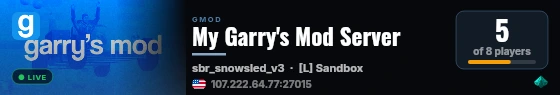 My Garry's Mod Server live status badge