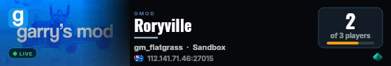 Roryville live status badge