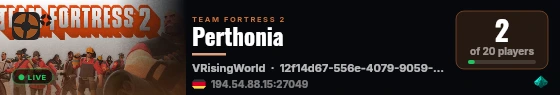 Perthonia live status badge