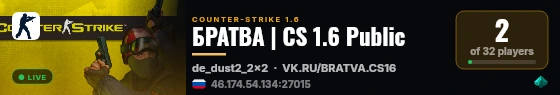 БРАТВА | CS 1.6 Public live status badge
