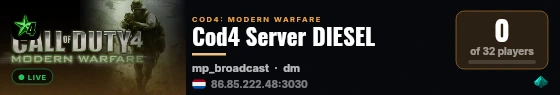 Cod4 Server DIESEL live status badge