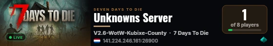 Unknowns Server live status badge