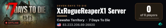 XxRogueReaperX1 Server live status badge