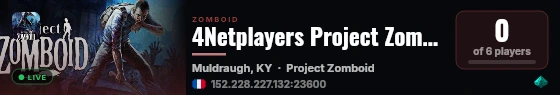 4Netplayers Project Zomboid Server live status badge