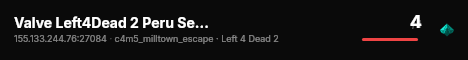 Valve Left4Dead 2 Peru Server (srcds2014-lim1.381.70) live status badge