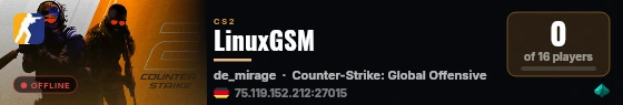 LinuxGSM live status badge