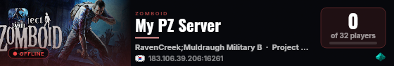 My PZ Server live status badge