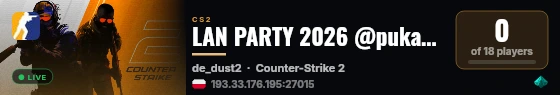 LAN PARTY 2026 @pukawka.pl live status badge