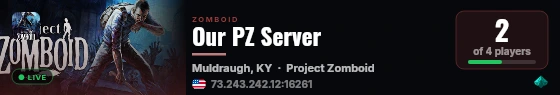 Our PZ Server live status badge