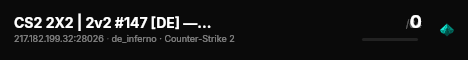 CS2 2X2 | 2v2 #147 [DE] — CYBERSHOKE.NET live status badge