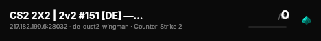 CS2 2X2 | 2v2 #151 [DE] — CYBERSHOKE.NET live status badge
