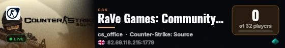 RaVe Games: Community Server live status badge