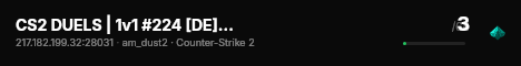 CS2 DUELS | 1v1 #224 [DE] — CYBERSHOKE.NET (ARENA MAPS) live status badge