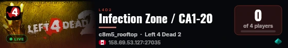 Infection Zone / CA1-20 live status badge