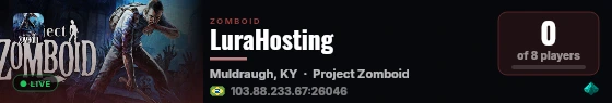 LuraHosting live status badge