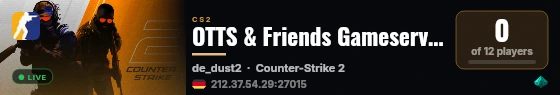 OTTS & Friends Gameserver live status badge
