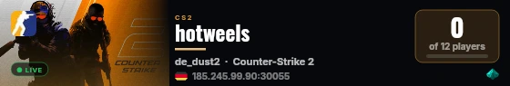 hotweels live status badge