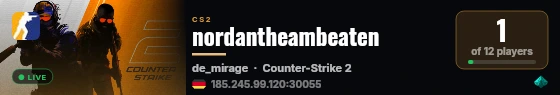 nordantheambeaten live status badge