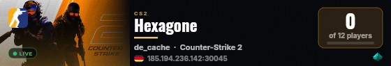 Hexagone live status badge