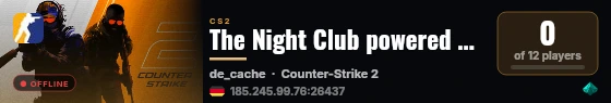 The Night Club powered by PRACC.COM live status badge